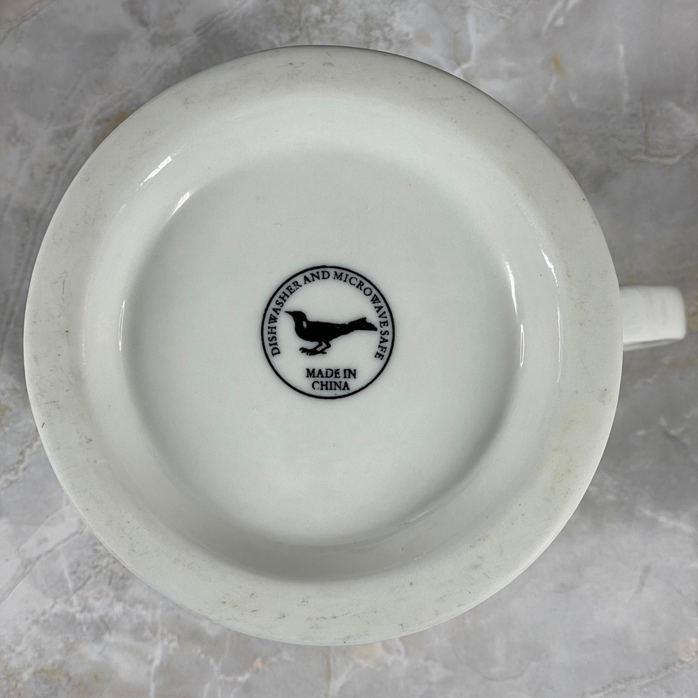 Anthropologie Monogram Letter T Ceramic Coffee Mug White Black Pedestal Large - Picture 6 of 9